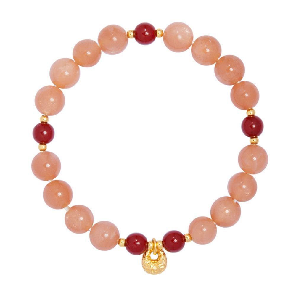 Pulseira Moonstone para mulheres com contas de areia em ouro roxo