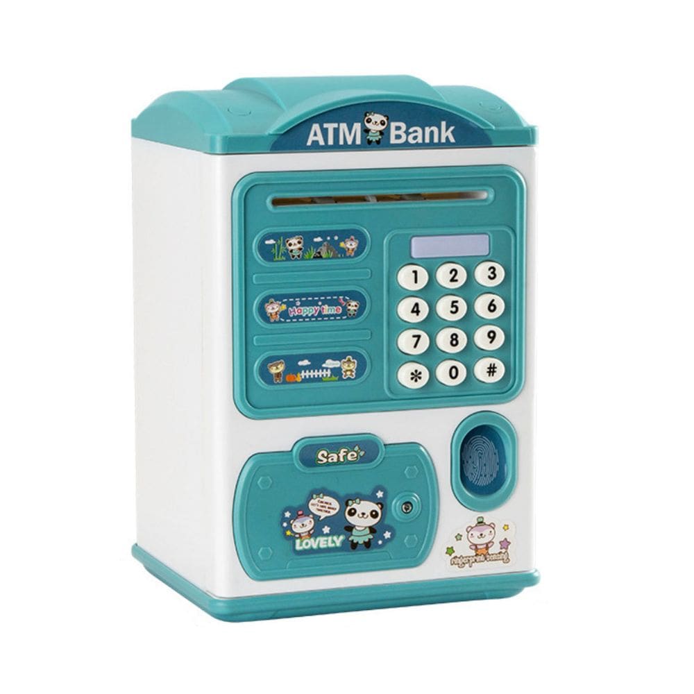 Cofrinho ATM para crianças com senha e sensor de impressão digital