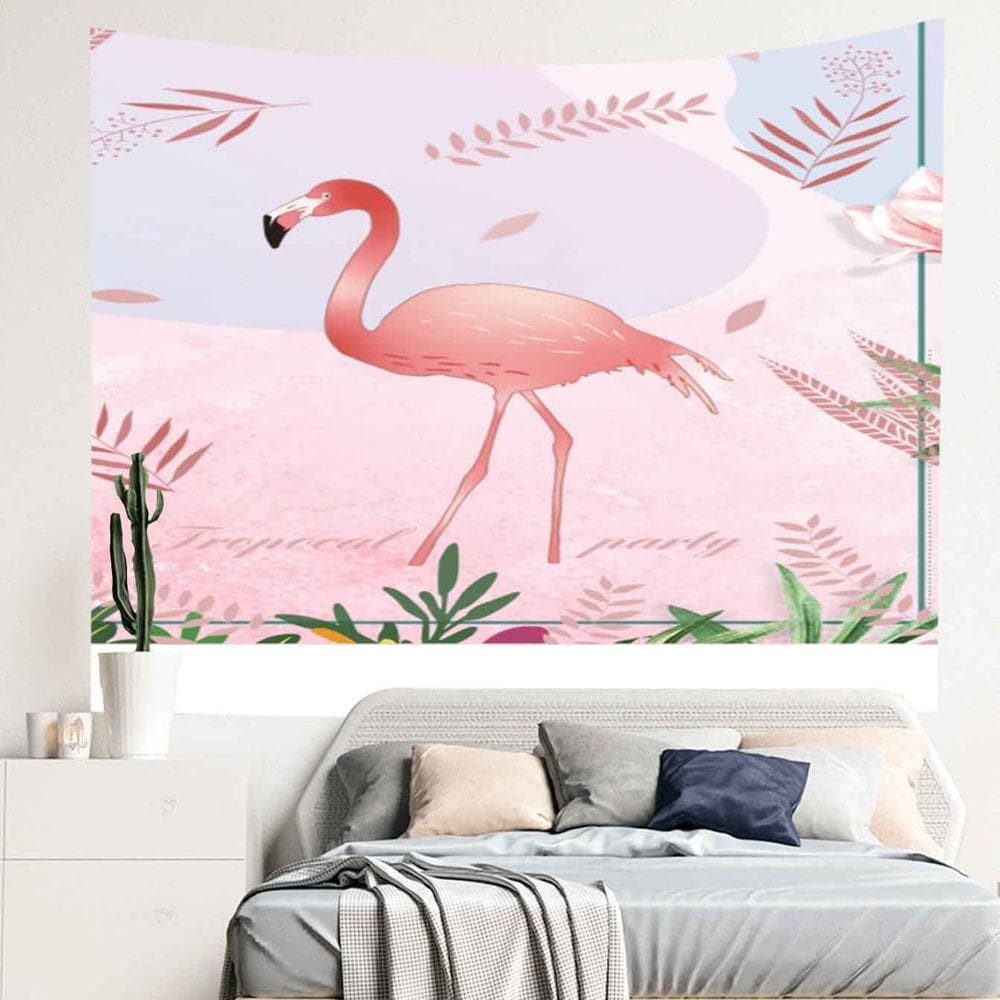 Tapeçaria para pendurar na parede Flamingo Tropical Style 150x130cm