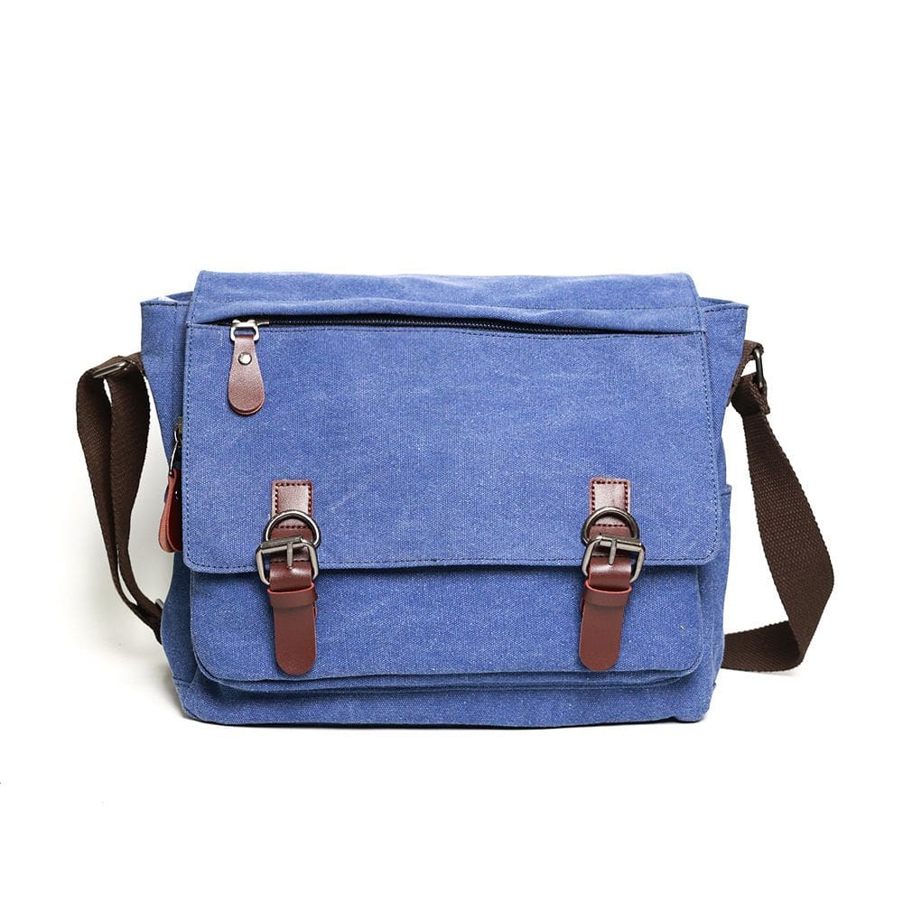 Bolsa Messenger de lona vintage para homens e mulheres 30x10x33cm