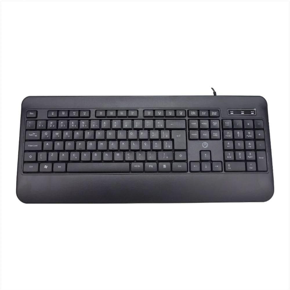 Teclado Brazil PC Corporativo Tecla Perfil Baixo Preto