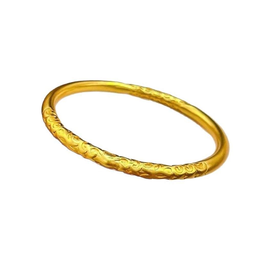 Pulseira Vietnamese Gold Placer Scroll Pattern 99% dourada 30g