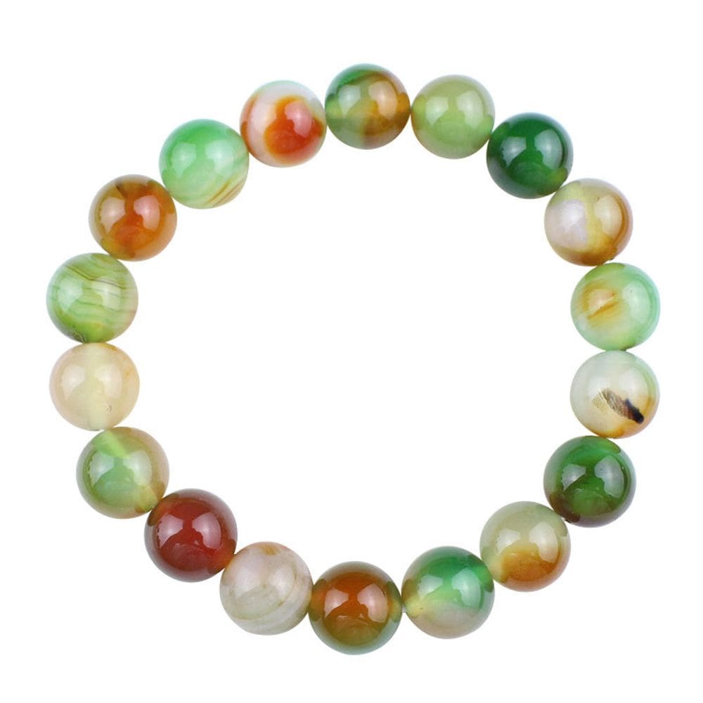 Pulseira colorida de pérolas de pavão e ágata para homens e mulheres