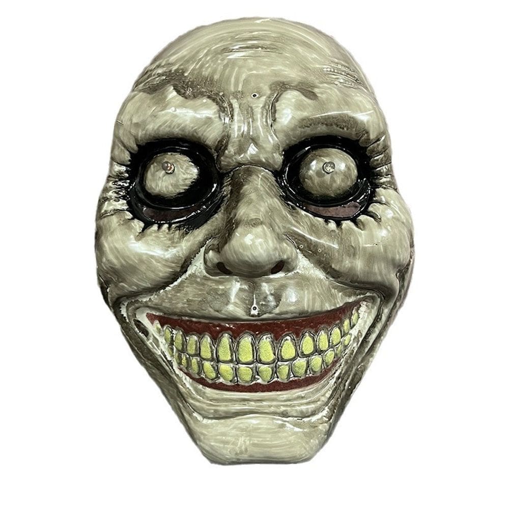 Máscara facial completa Scary Horror com olhos brilhantes, PVC, tamanho adulto