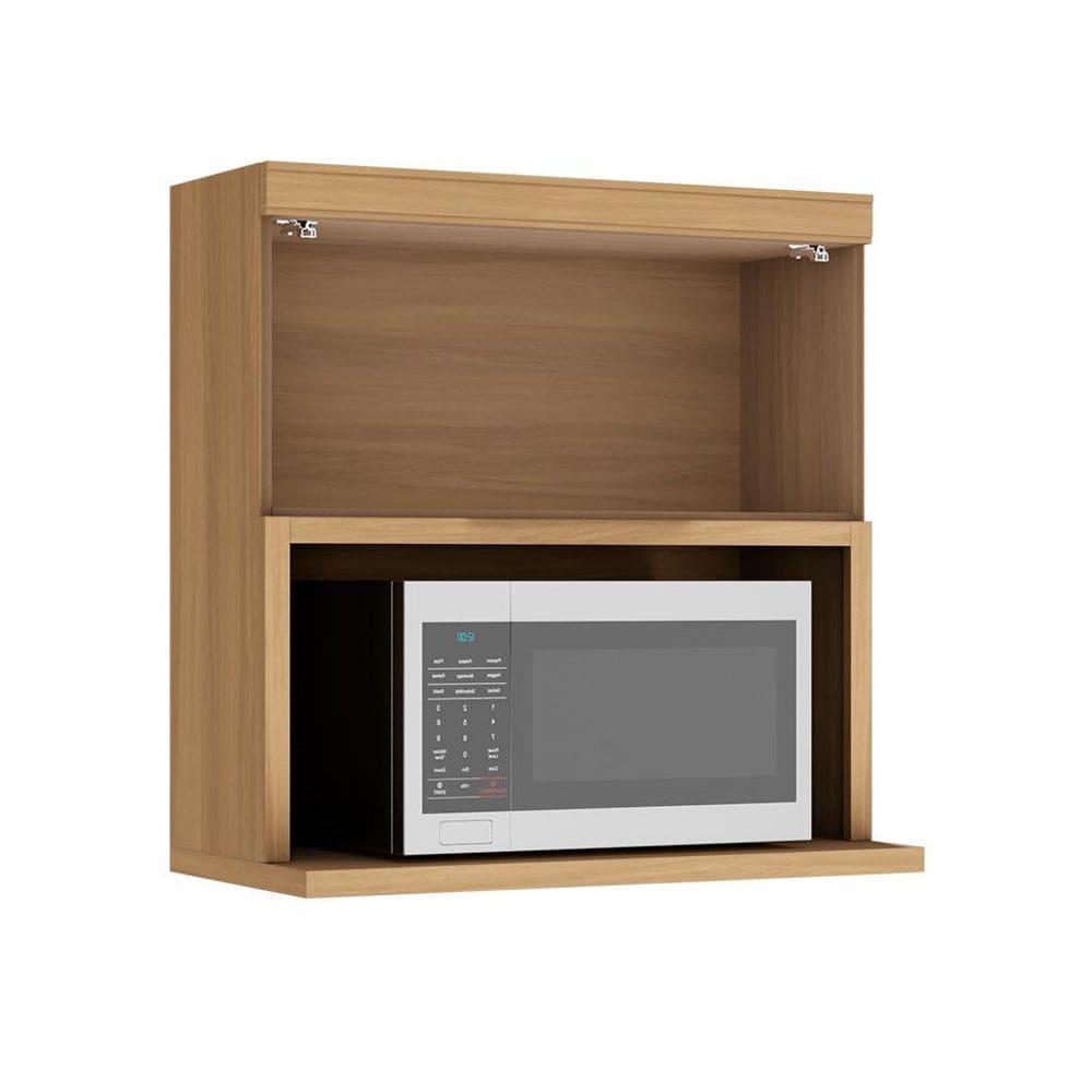 Armário Aéreo com Nicho Marquesa 100% MDF 1 Porta Verde e Nature