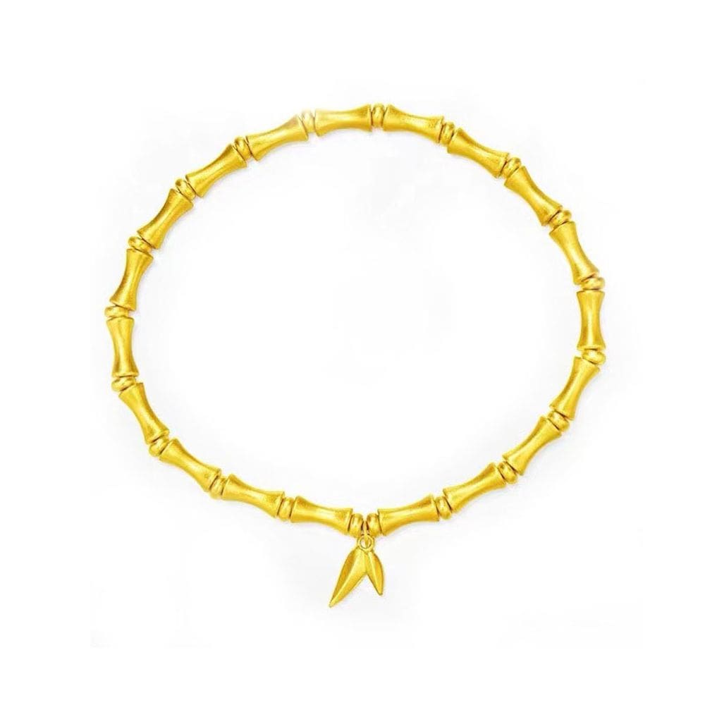 Pulseiras de bambu de estilo chinês banhadas a ouro