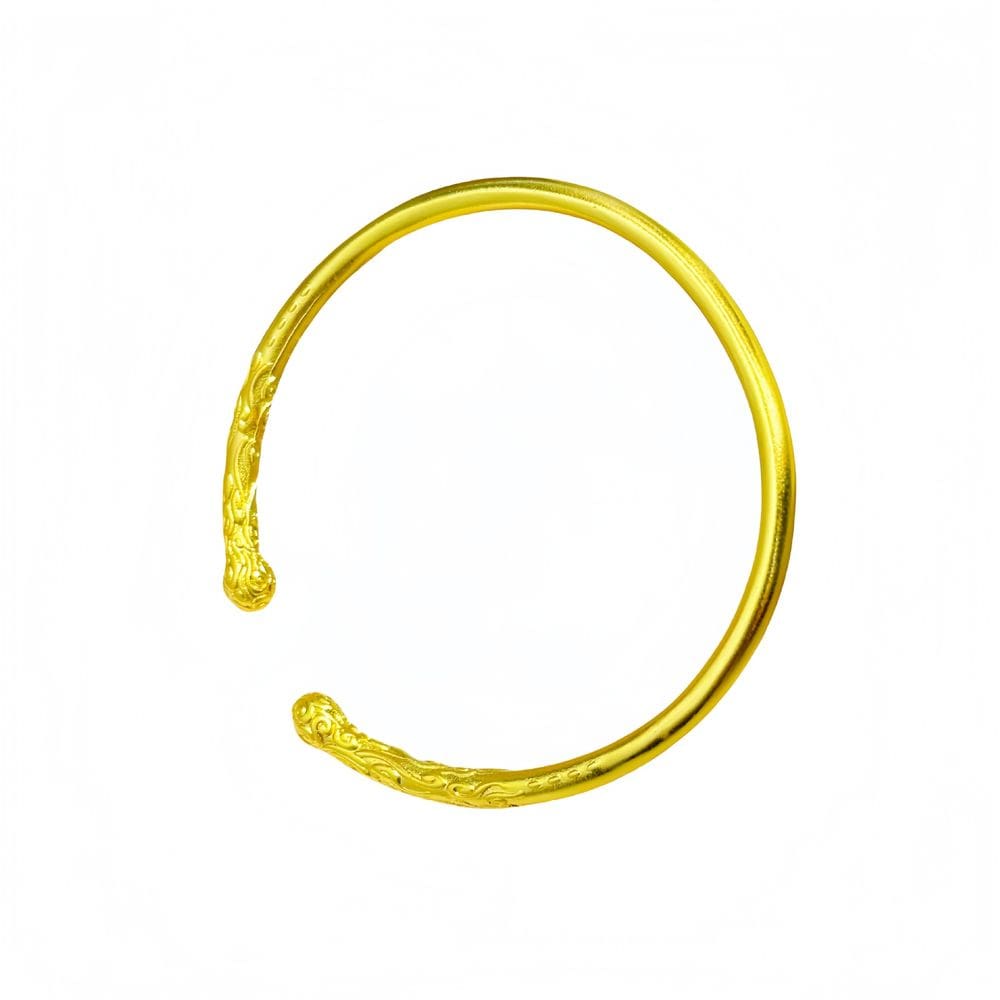 Pulseira banhada a ouro 14K com manguito aberto para mulheres de 14 g com Cloud Pat