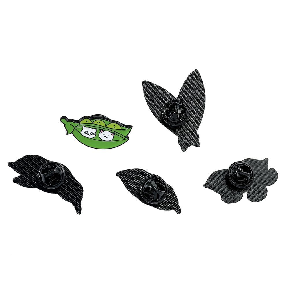 Broche Pins Cute Pea Pod com design de gato, liga de 1,6 x 3,1 cm