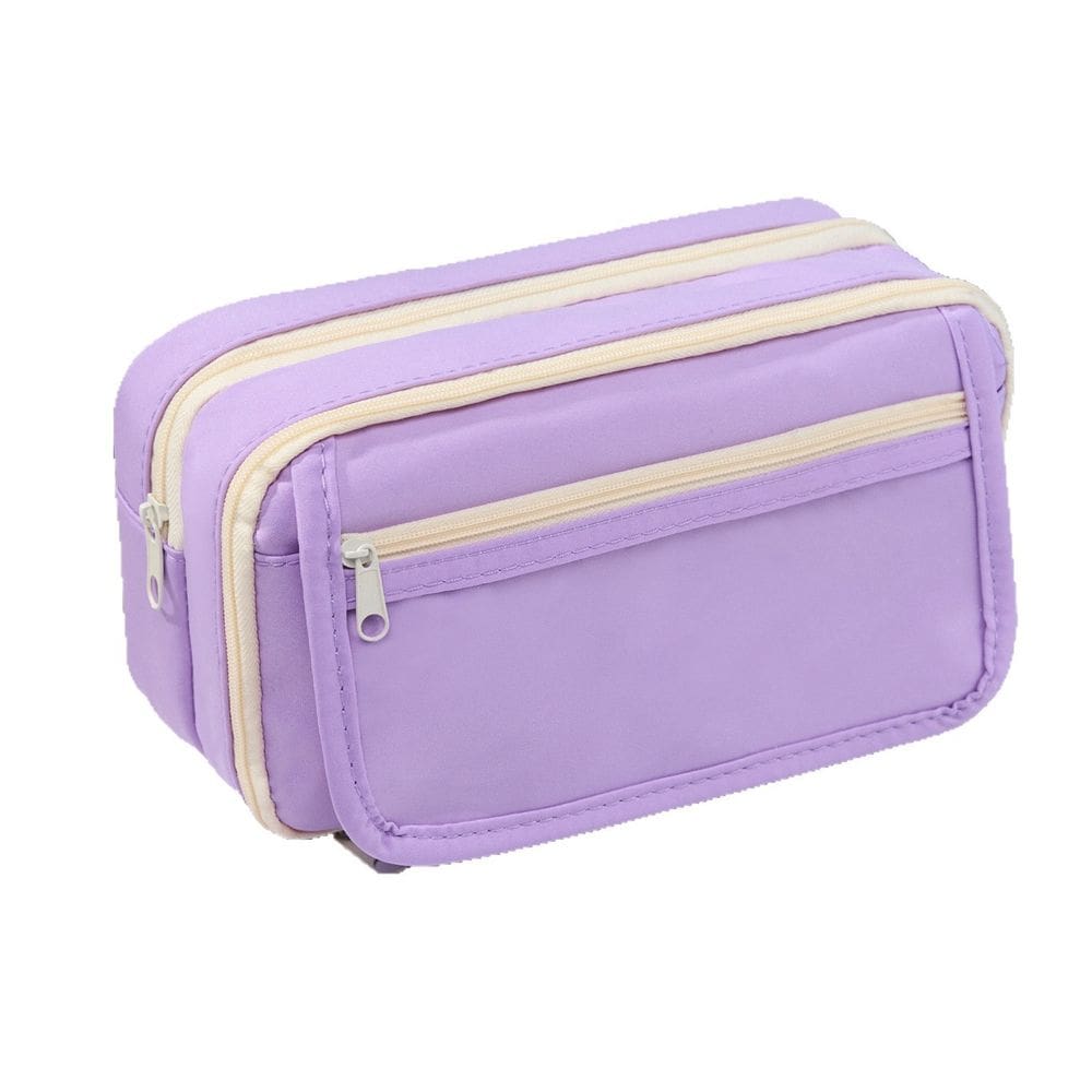 Estojo de lápis com aba transparente de tecido Oxford de grande capacidade