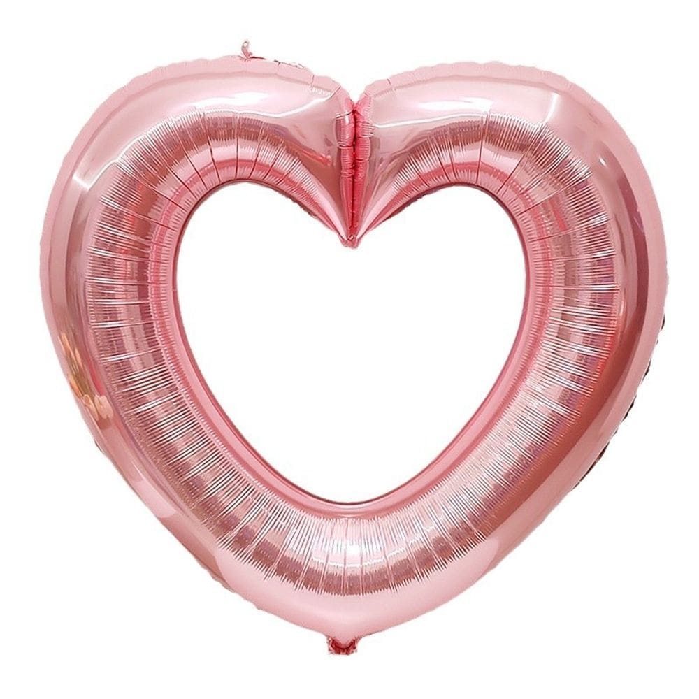 Balão de alumínio em forma de coração de 40 cm rosa para eventos românticos x1