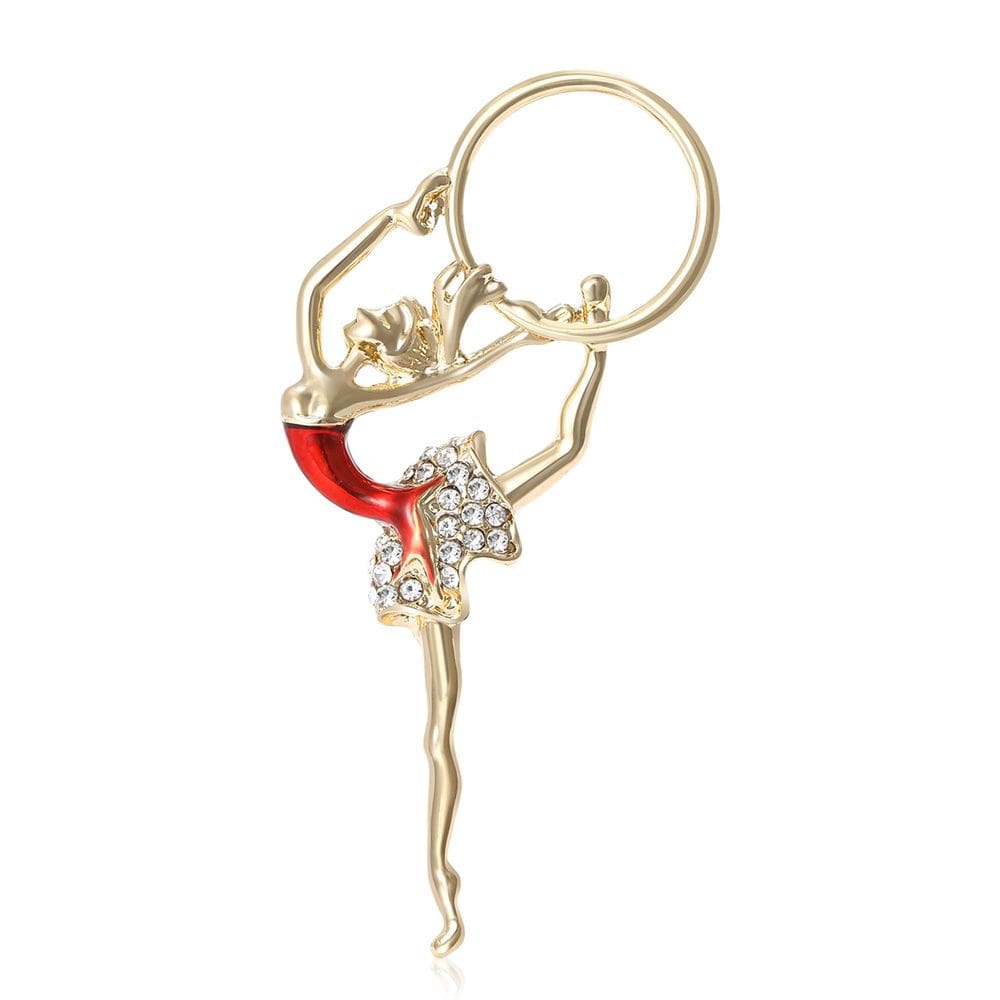 Broche Elegant Gymnastics Girl com argola para mulheres