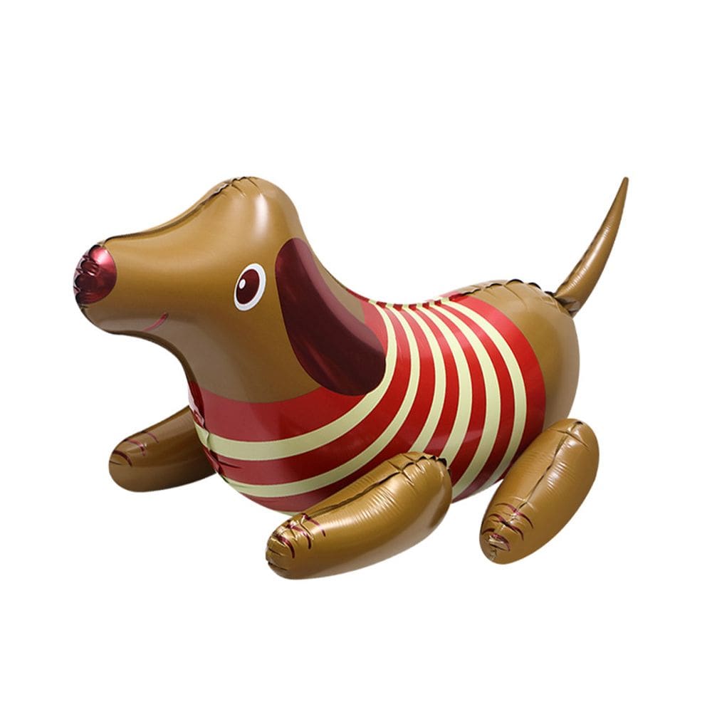Balão Metalizado 4D Dachshund em forma de cão, marrom e vermelho, listrado