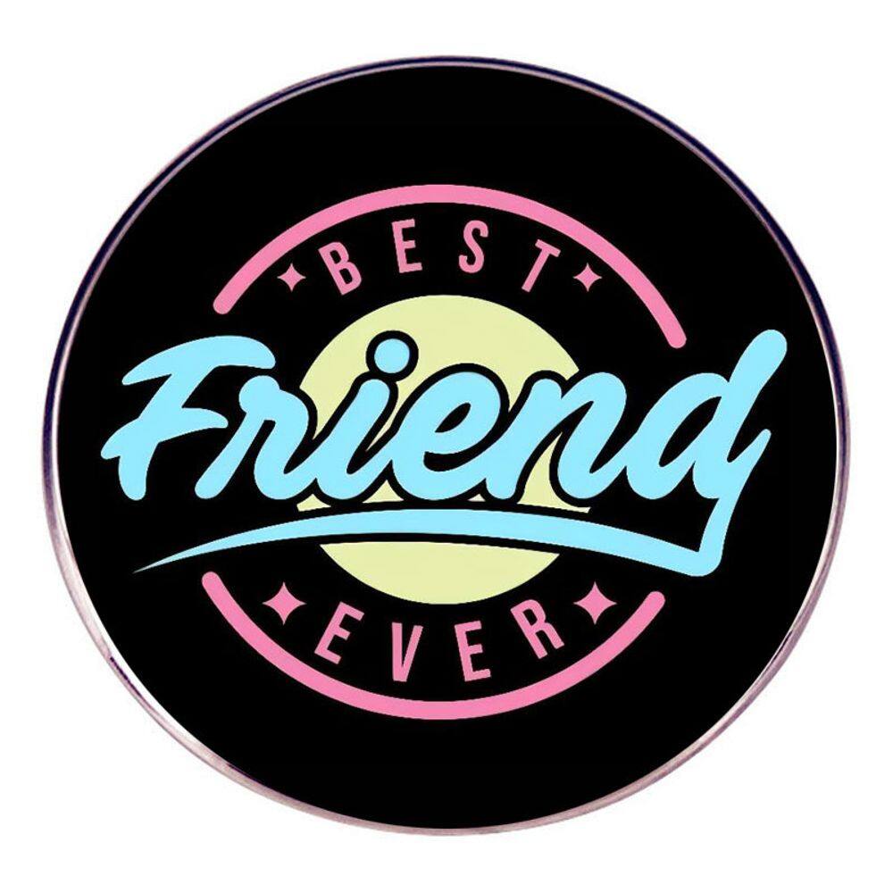 Broche, estilo retrô, redondo, Best Friend Ever Text