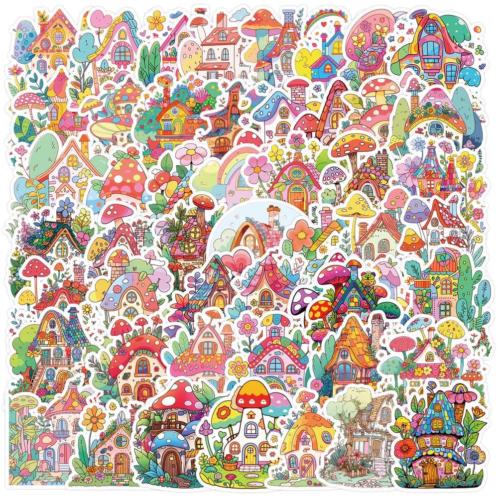 Pacote de adesivos fofos desenhos animados desenhados à mão, 50 unidades à prova d`água Kawaii