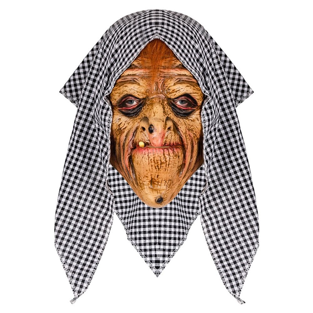 Máscara de bruxa de Halloween para mulher velha de resina realista com alta qualidade