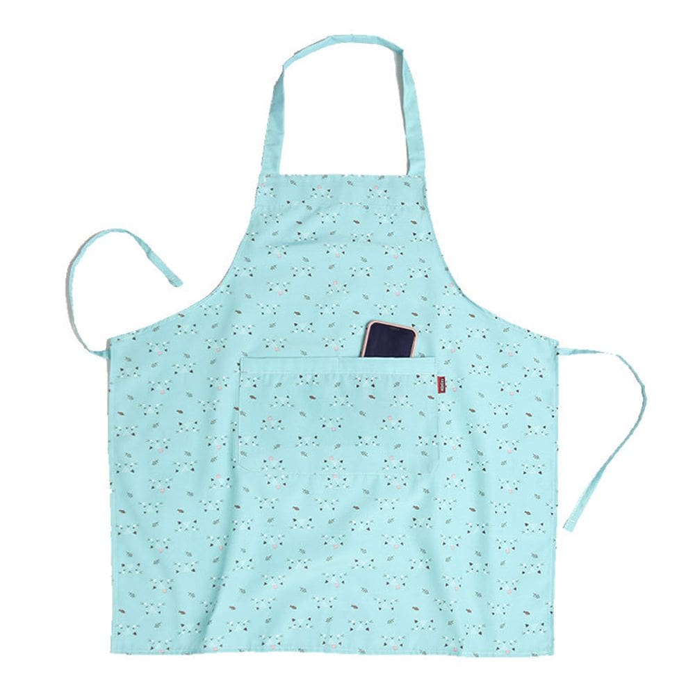 Avental de algodão minimalista sem mangas com bolso e alça de pescoço