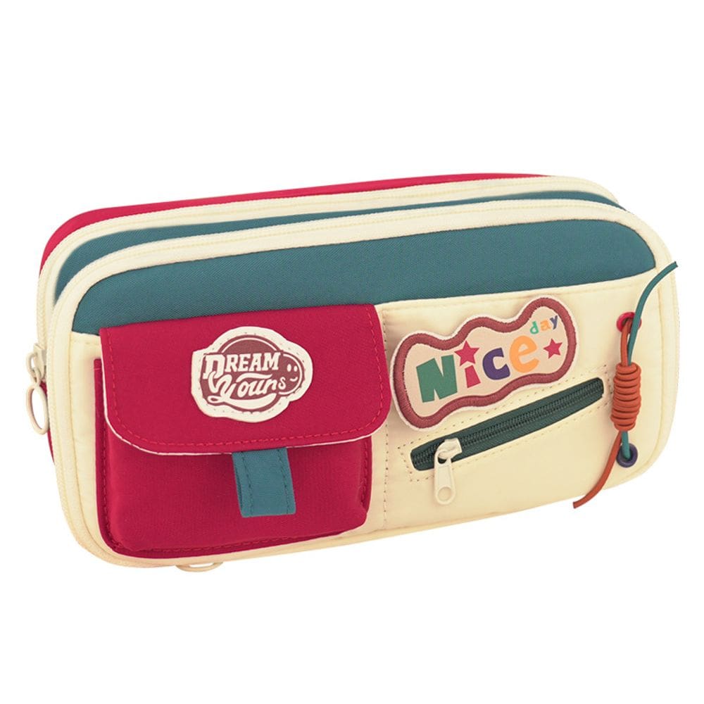 Estojo de lápis vintage retrô de grande capacidade para canetas escolares