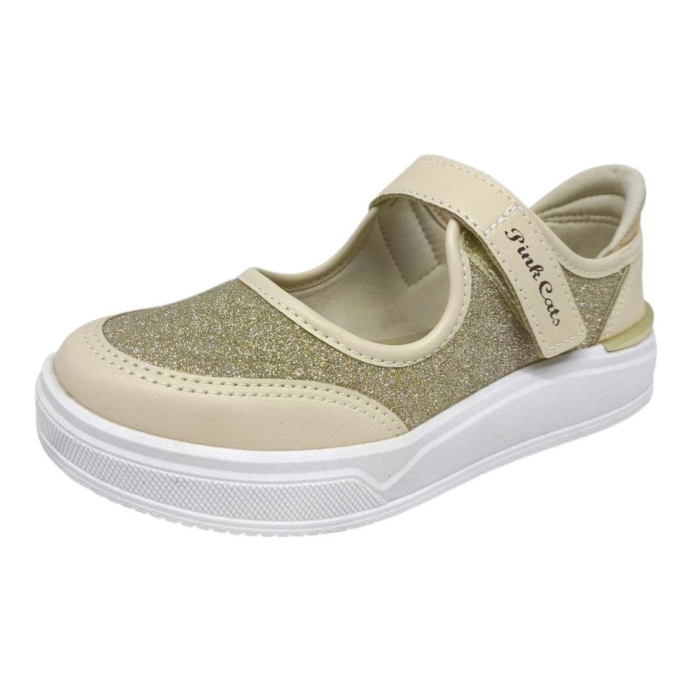 Tenis Infantil Menina Colorido Slip On Brilho Pink Cats