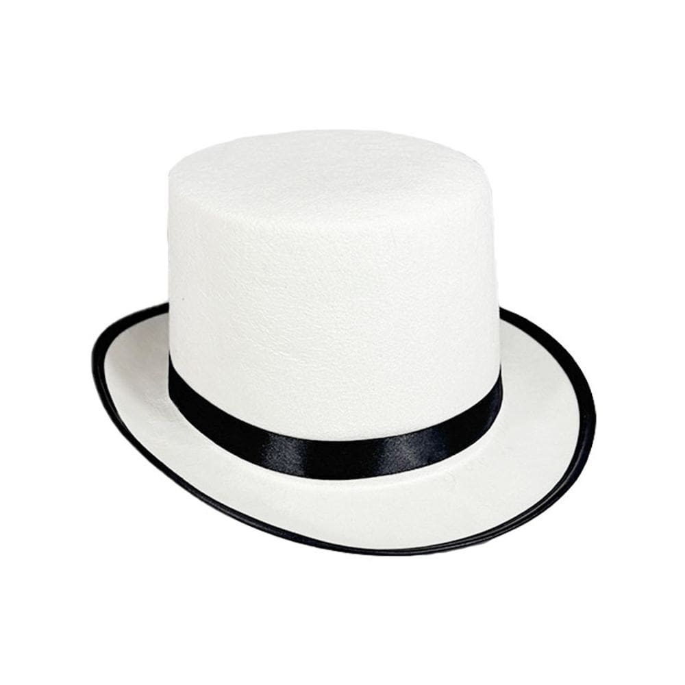Tecido não tecido branco Lincoln Top Hat para adultos