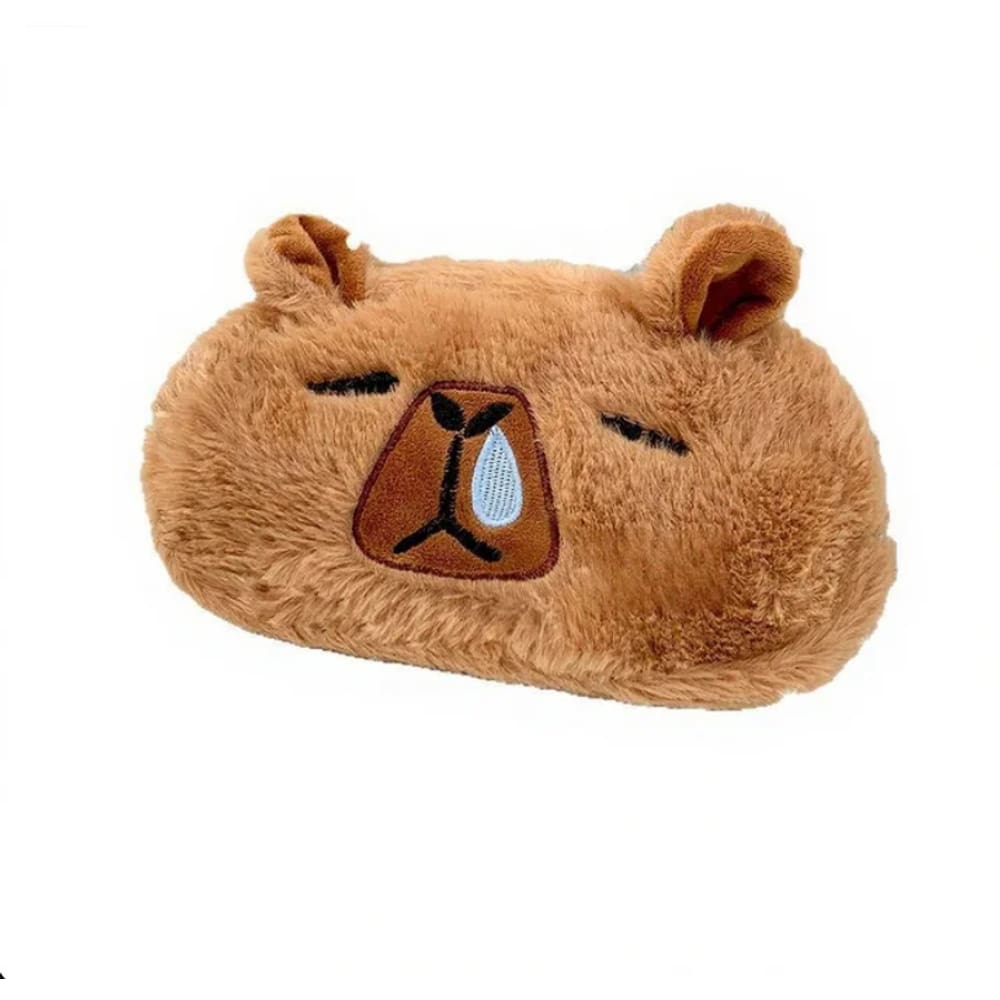Estojo de lápis Adorable Bear Face Plush de grande capacidade