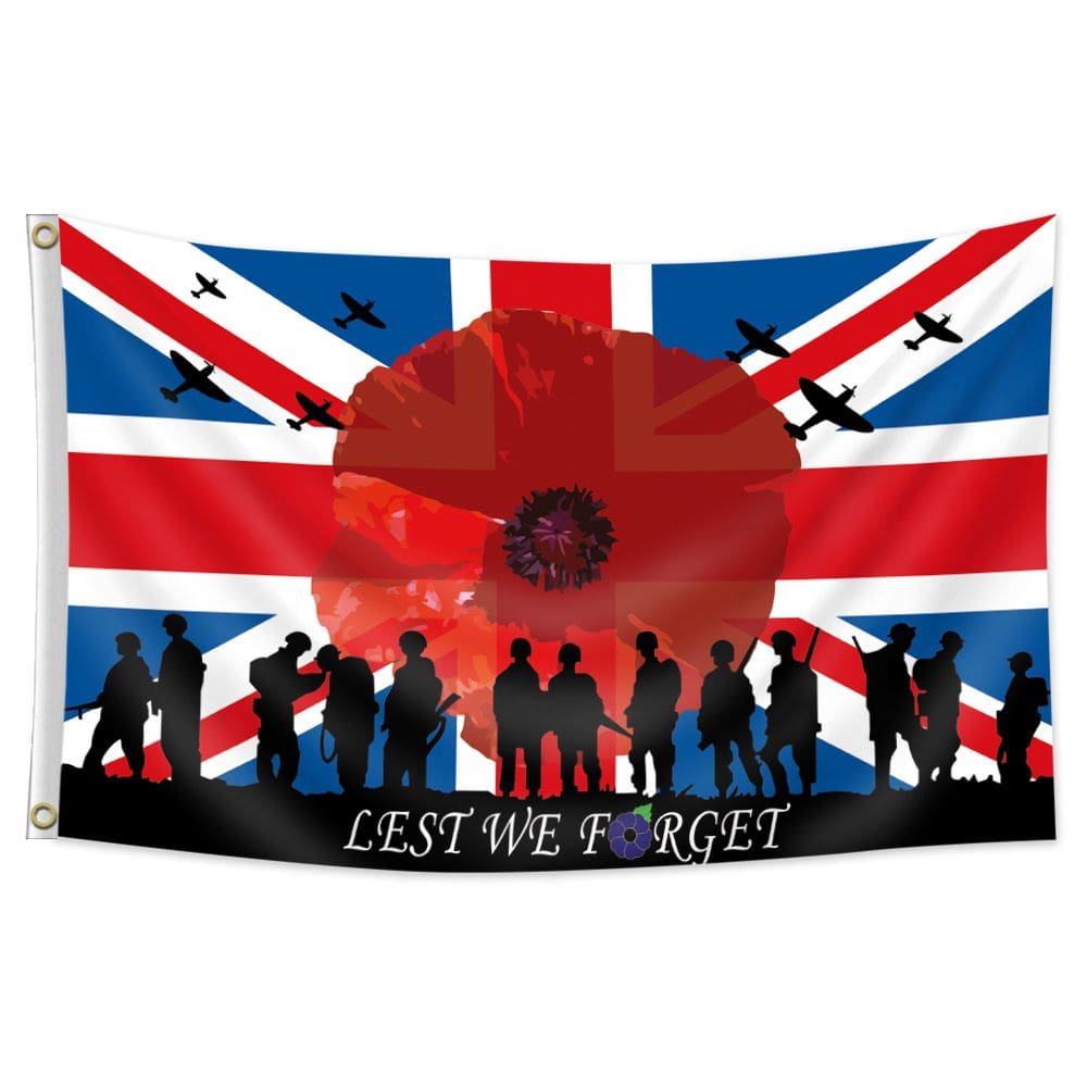 Bandeira UK Veterans Remembrance 90x150 cm 100% poliéster