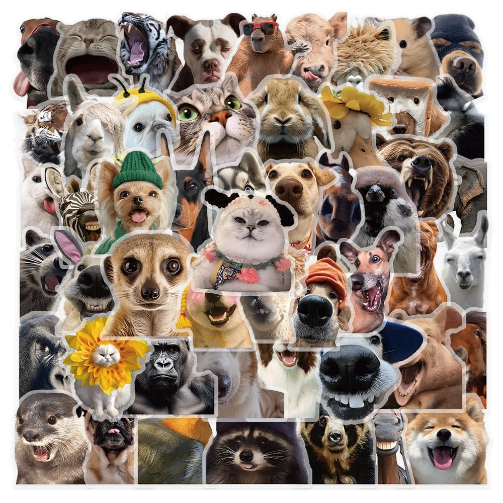 Pacote de adesivos Realistic Dog & Animal PET Style x50
