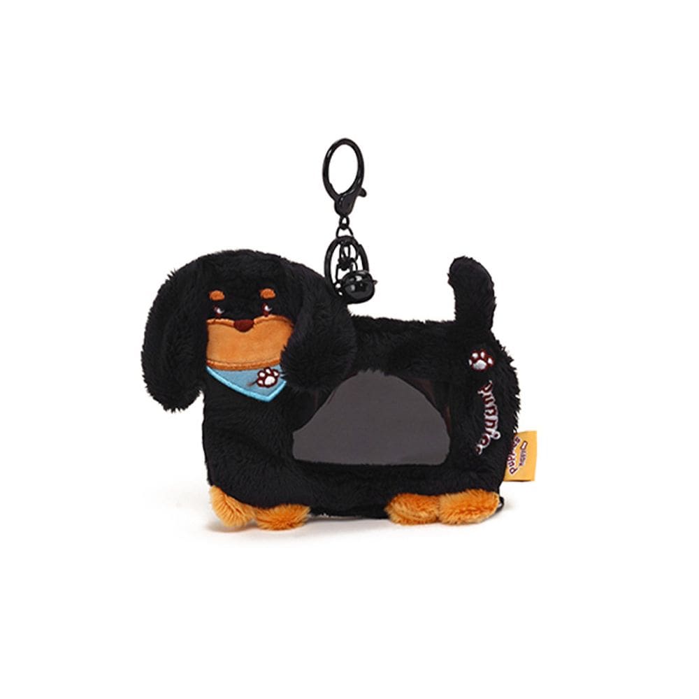 Porta-chaves Porta-cartões Plush Sausage Dog Dachshund Black