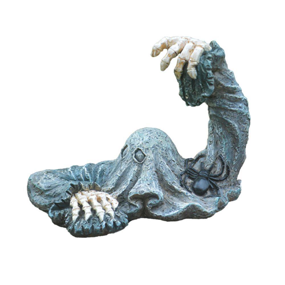 Escultura de jardim Creepy Skeleton Grim Reaper Resina 236g