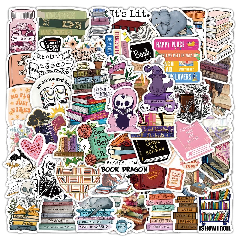 Pacote de adesivos Book Dinosaur, 50 unidades — Cute Cartoon Dino Ready