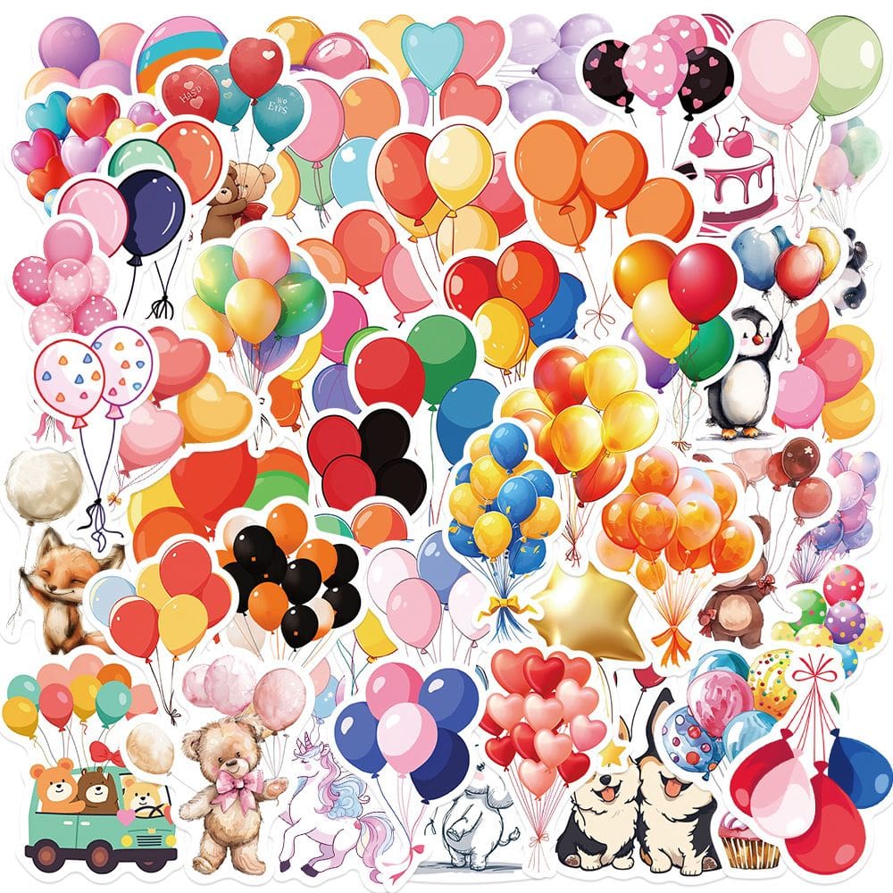 Adesivos de balão de ar quente, 50 peças de cartão criativo colorido