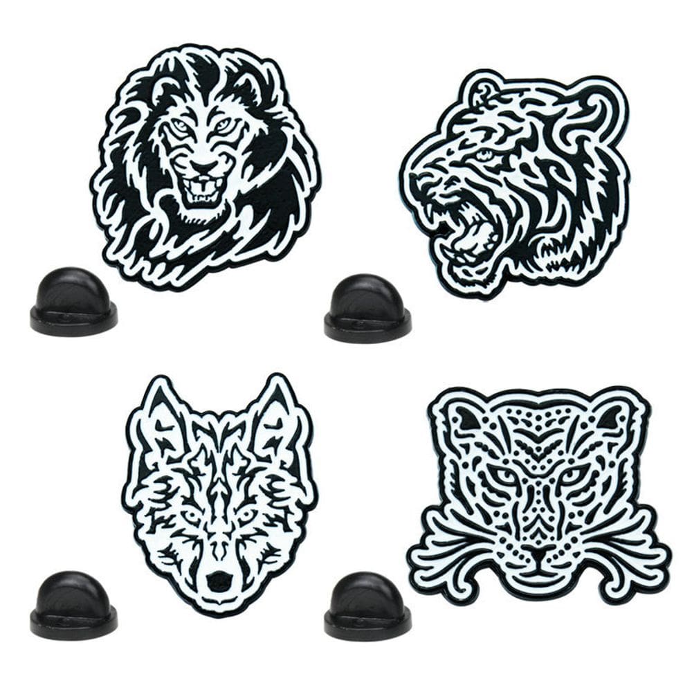 Conjunto de broches Bold Animal Black and White Alloy Lape