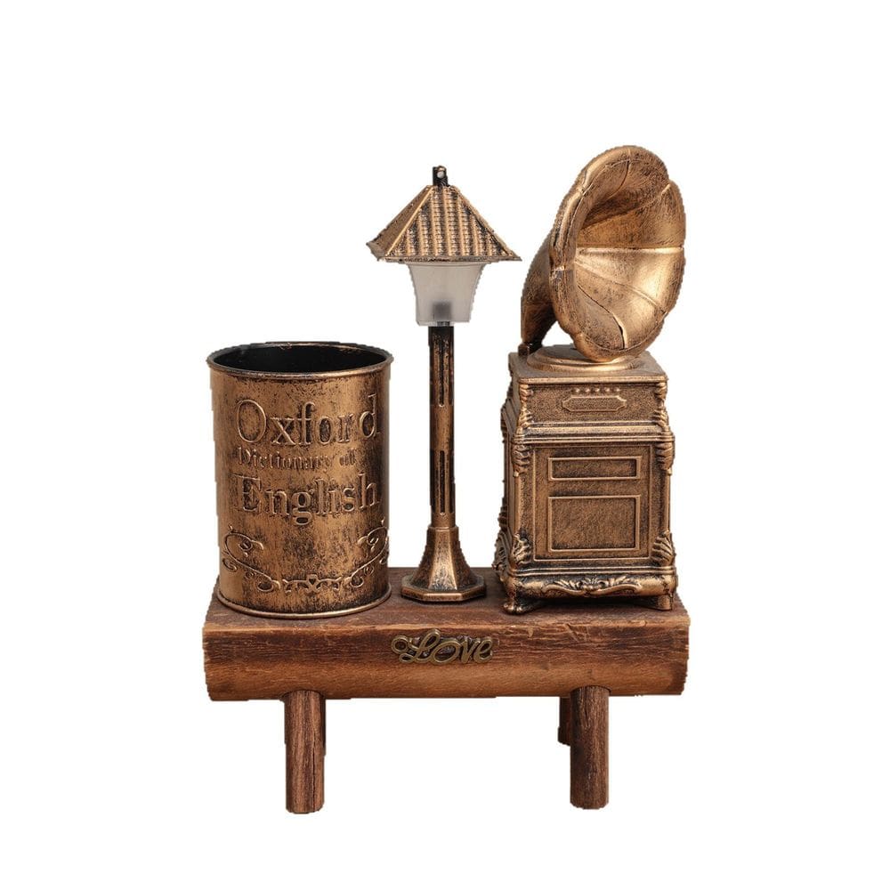 Porta-canetas Vintage Gramophone Theme Plastic 500g