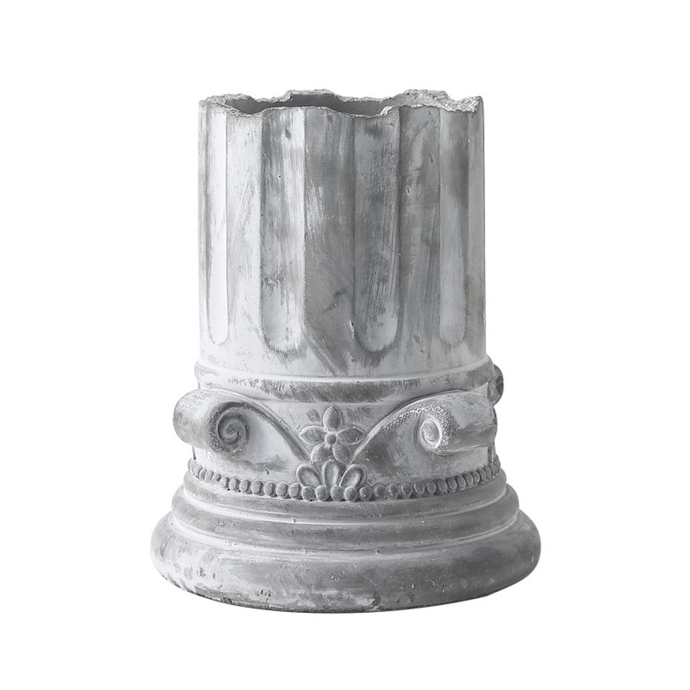 Vaso para plantas de cimento com design de coluna romana vintage