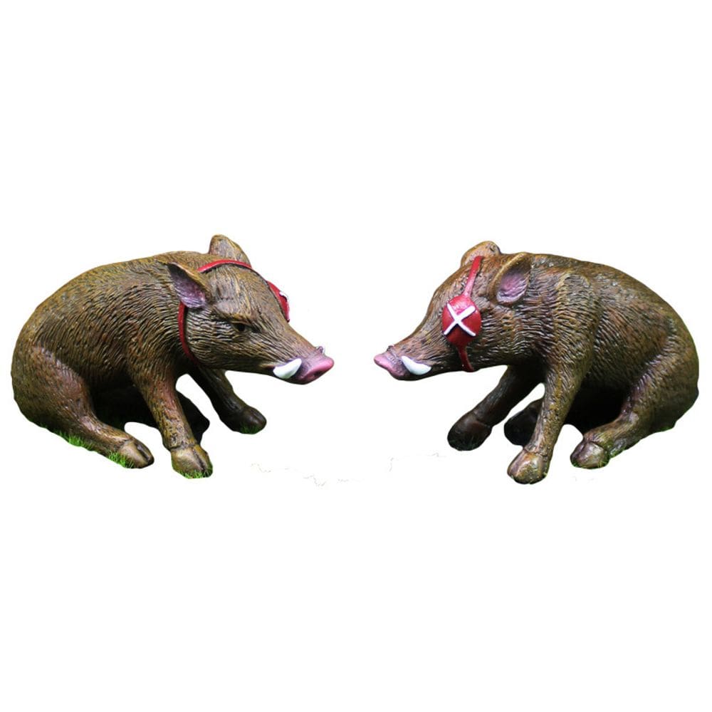 Decoração de jardim: conjunto de 2 estátuas de javali selvagem pirata