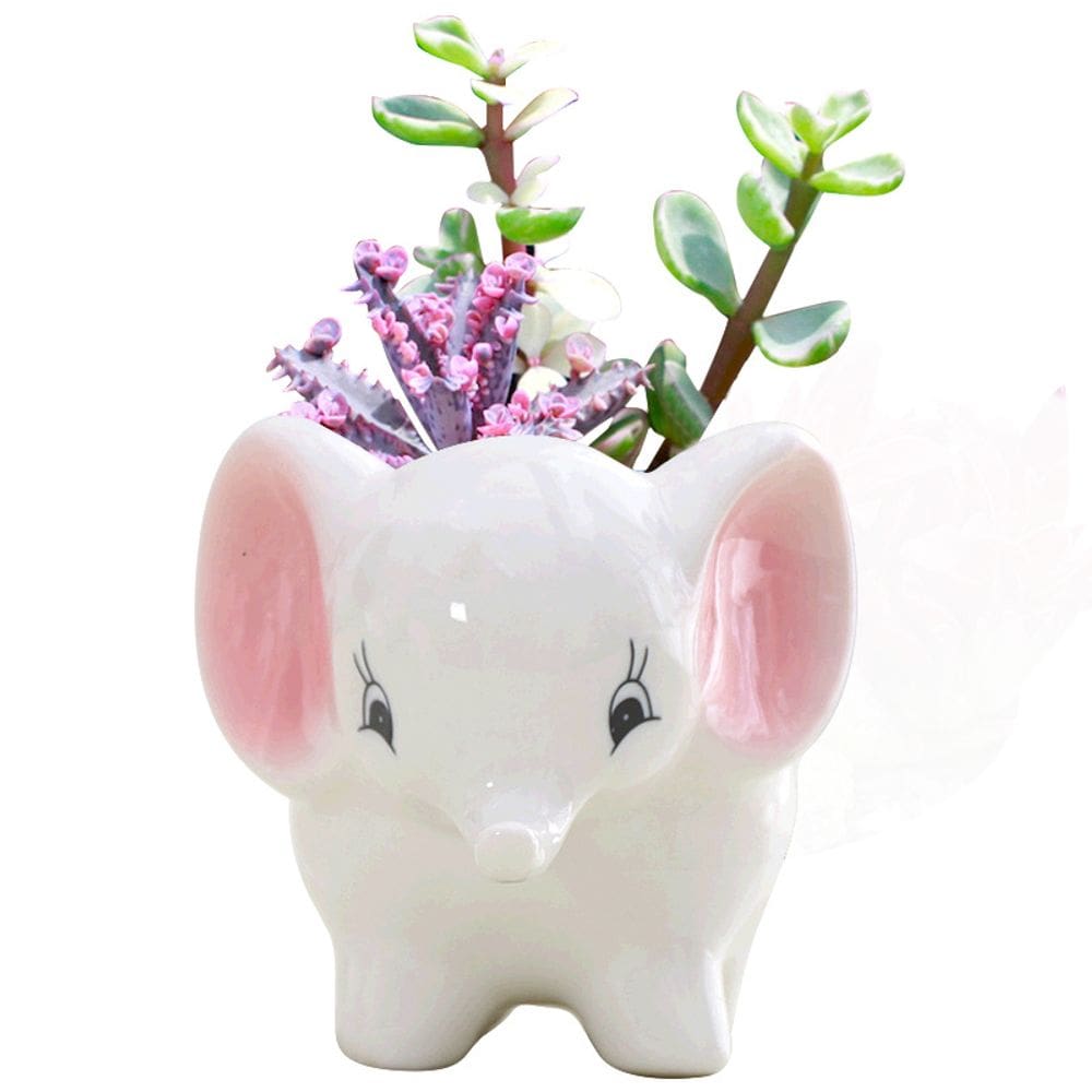 Vaso de flores Vaso cerâmico de desenho animado de elefante para plantas