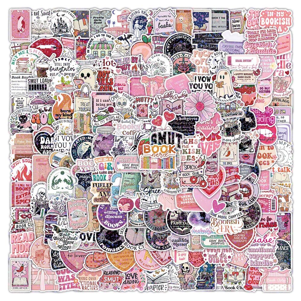 Pacote de adesivos Reading Girl Theme, 50 unidades Aesthetic Book Lover