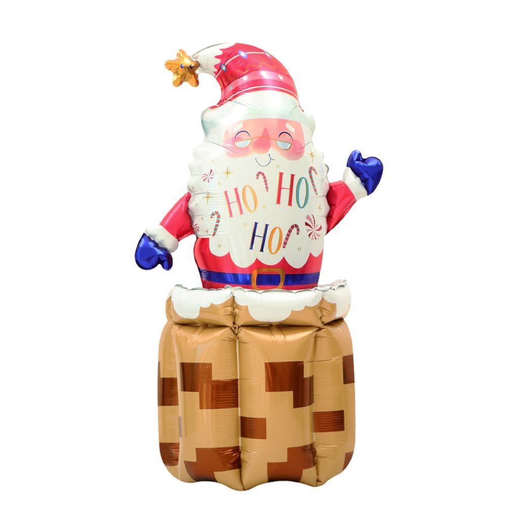 Balão de Natal 3D em pé de Papai Noel inflável 56x90cm