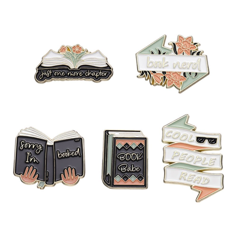 Conjunto de broches Creative Book Theme Alloy Blouse Pins
