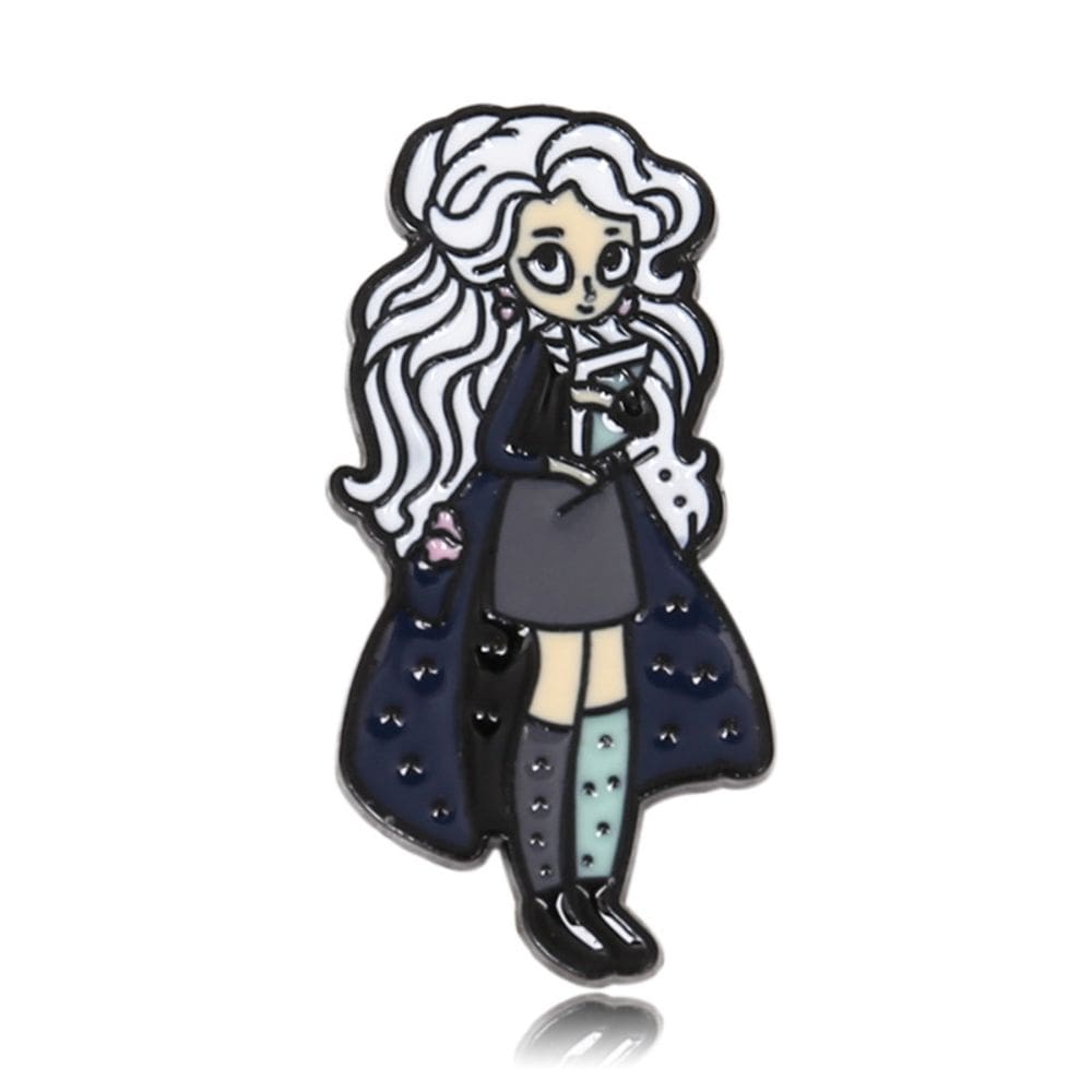 Broche Pins Magical Professor Cartoon Girl Blouse Alloy
