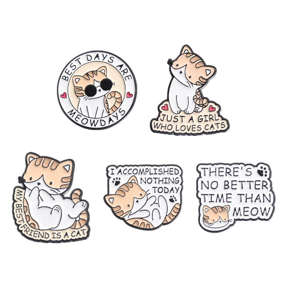 Conjunto de alfinetes de broche, alfinetes de blusa de liga esmaltada para gatos