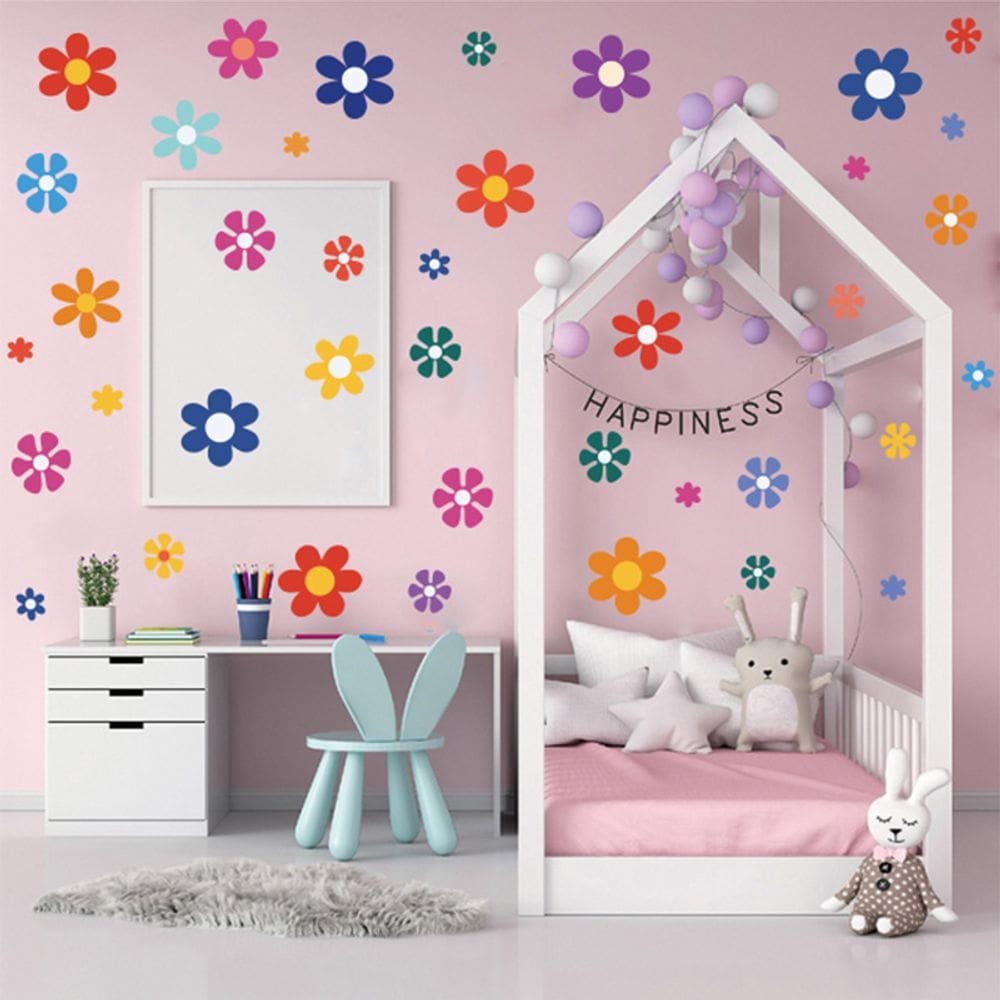 Adesivos de parede Papel de parede de girassol retrô 25x25cm 4 folhas