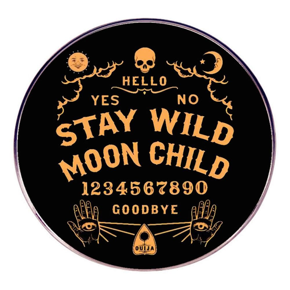 Broche Pins Stay Wild Moon Child Blusa Occult Skull Moon