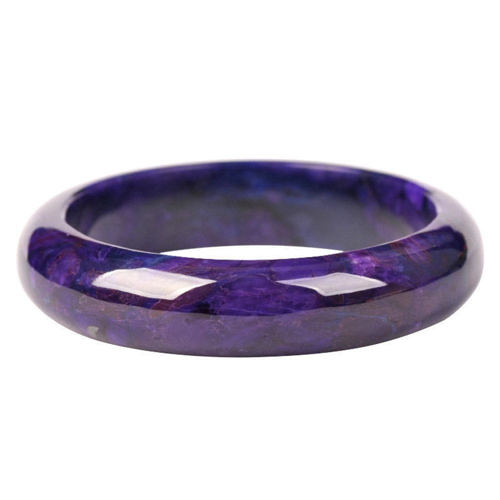 Pulseira Deep Purple Jade para mulheres, 58-60 mm de diâmetro