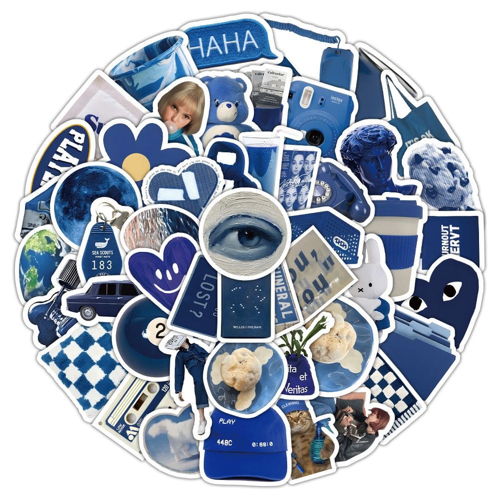 Adesivos Klein Blue Aesthetic 60 unidades para laptop, notebook, P