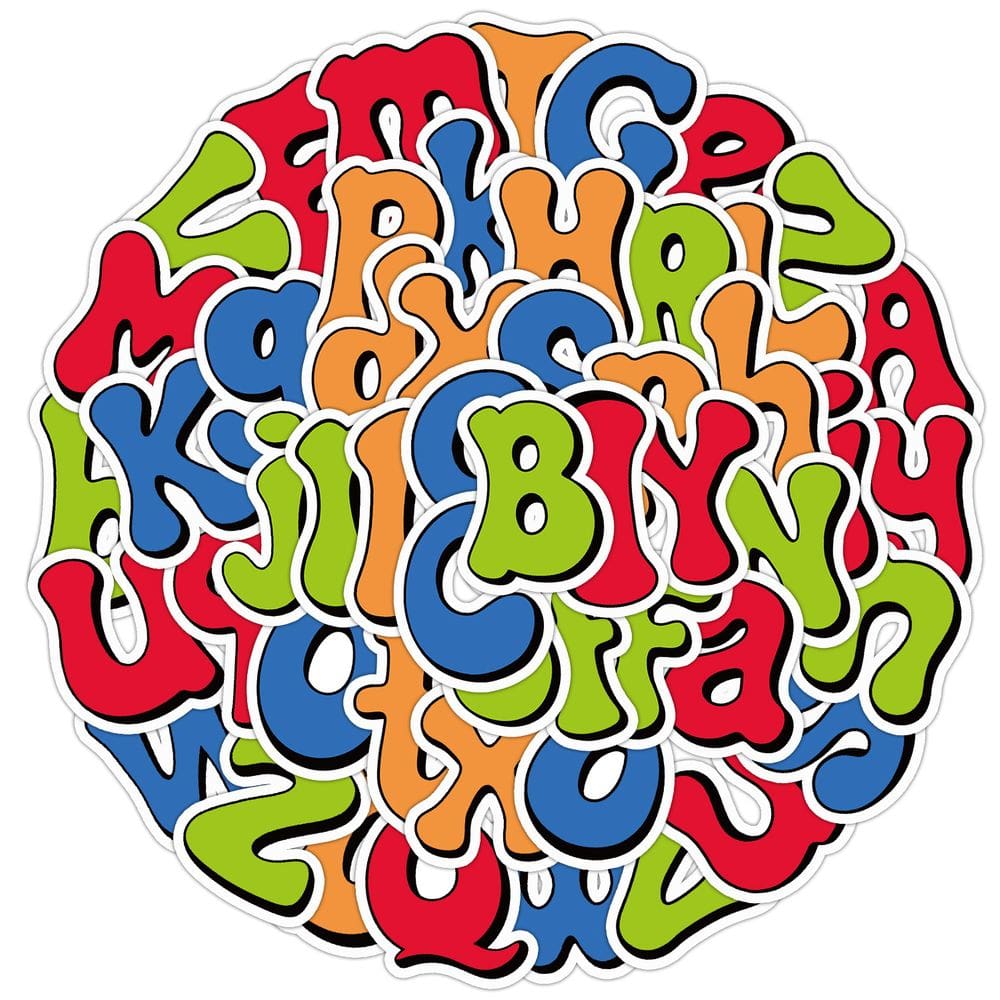 Adesivos Dinosaur Alphabet, 50 unidades para crianças — vinil impermeável