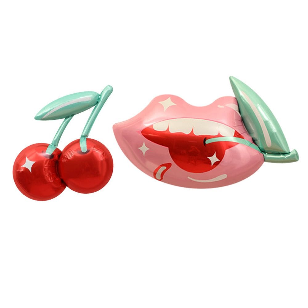 Conjunto de balões metalizados Cherry & Lip Design 54x53cm e 87x63cm