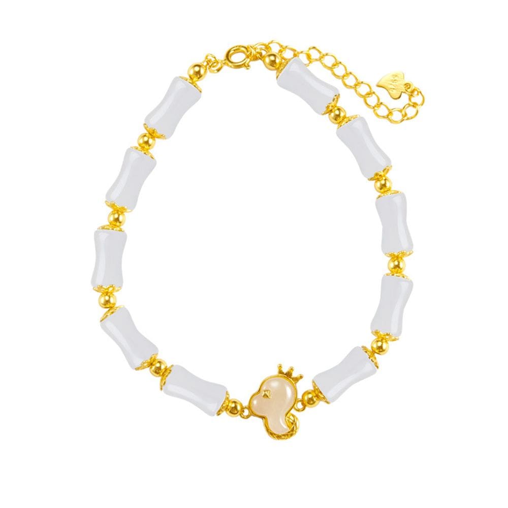 Pulseira de calcedônia branca e prata S925 para mulheres