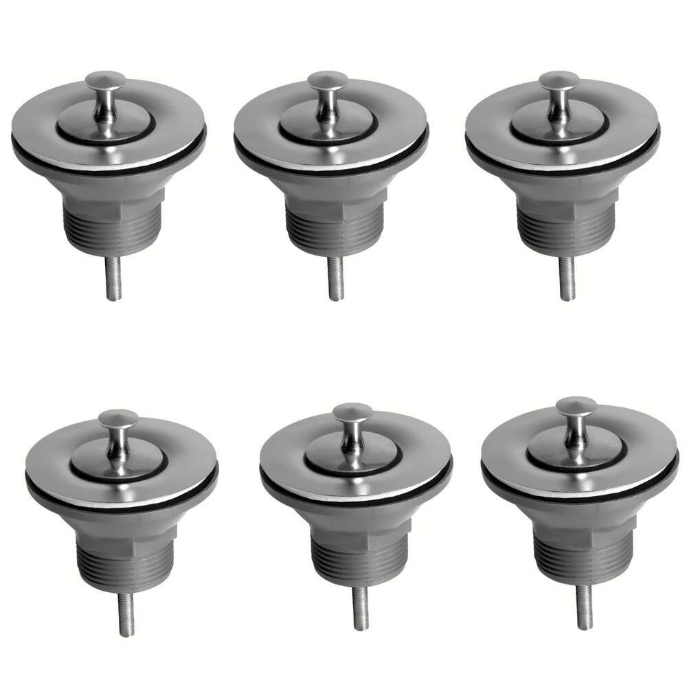 KIT c/ 6 pçs Valvula Escoamento Lavatorio Tampa Inox 05051