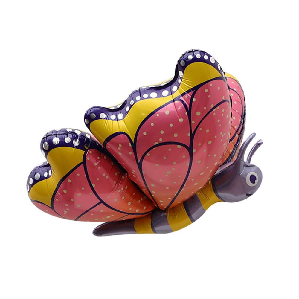 Balão Metalizado 3D Butterfly 60cm vermelho e amarelo para festa