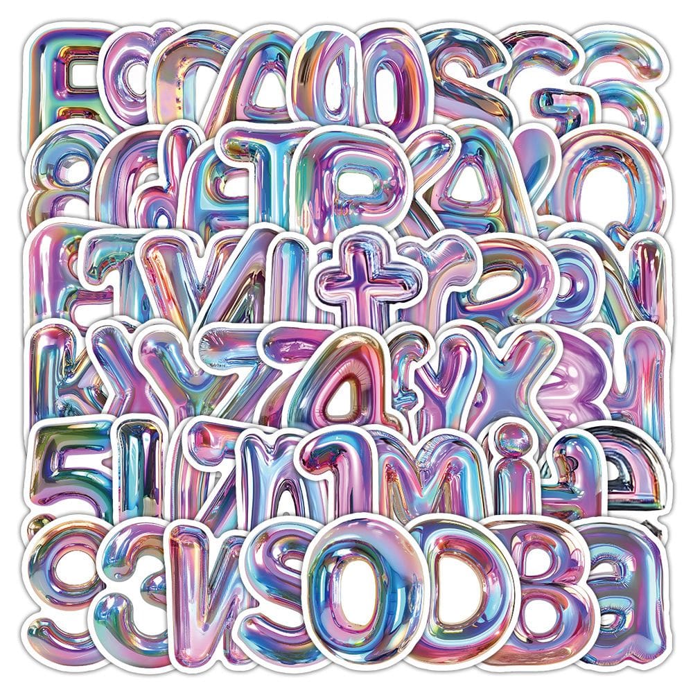 Pacote de adesivos Alphabet Number Animal, 50 unidades de vinil impermeável